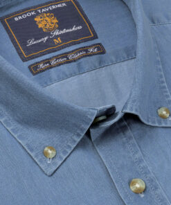 Alternative view of Regular Fit Light Blue Chambray Cotton Shirt