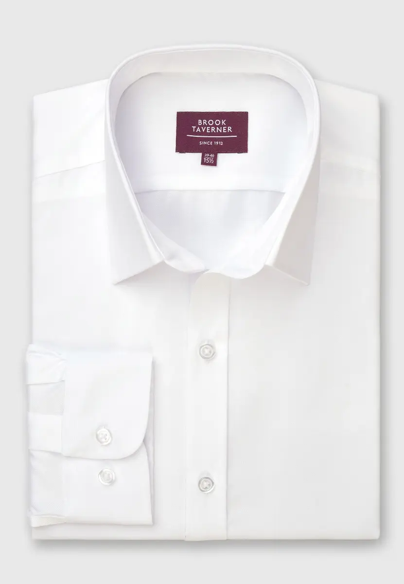 Regular Fit White Cotton Shirt