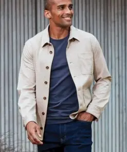 Russell Natural Patch Pocket Stretch Jersey Knit Overshirt