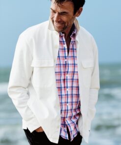 Dwight Off White Pure Cotton Cavalry Twill Overshirt