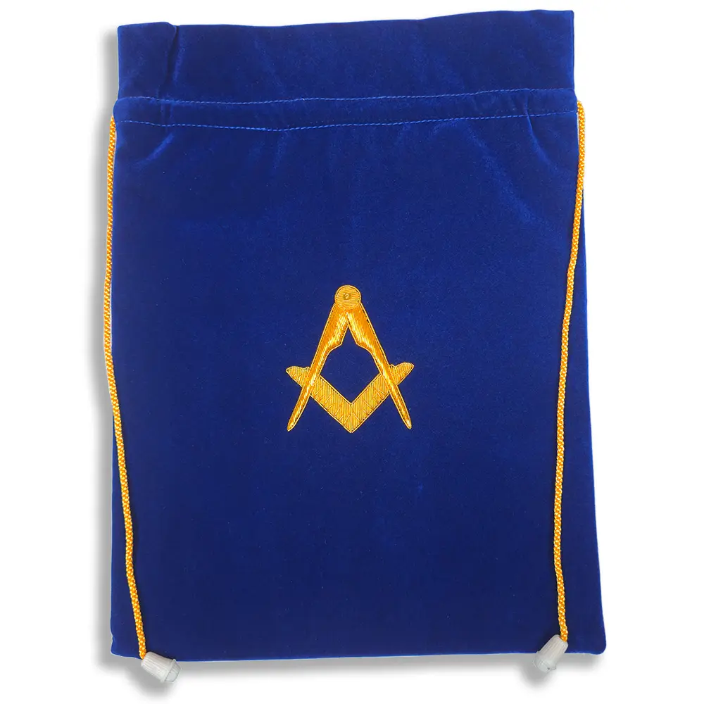 Craft Alms Bags In Blue Velvet - Large  (A4)