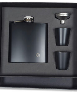 Alternative view of Hip Flask Gift Set in Black