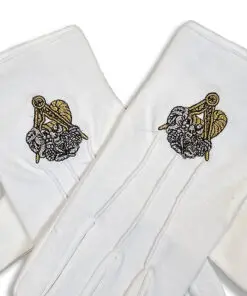 Alternative view of White Gloves with Stewards Motif