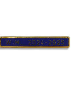 Ribbon Date Bar Gilt Letters On Blue Enamel Silver Gilt