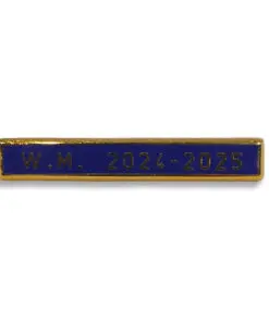 Ribbon Date Bar Gilt Letters On Blue Enamel Silver Gilt