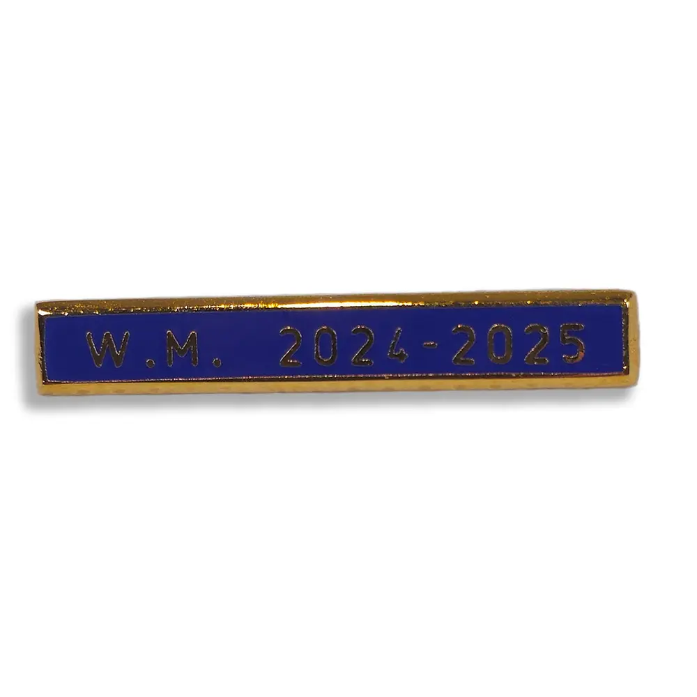 Ribbon Date Bar Gilt Letters On Blue Enamel - Image 2