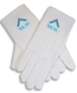 White Gloves With Embroidered Square and Year