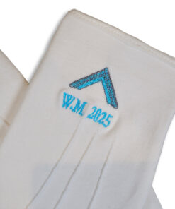 Alternative view of White Gloves With Embroidered Square and Year
