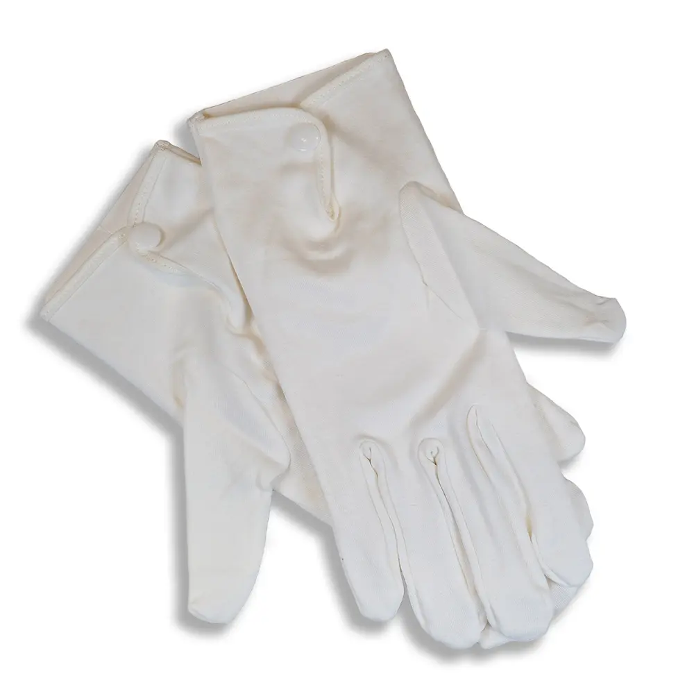 White Gloves With Embroidered Square and Year - Image 4