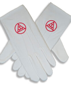White Gloves with Triple Tau Motif