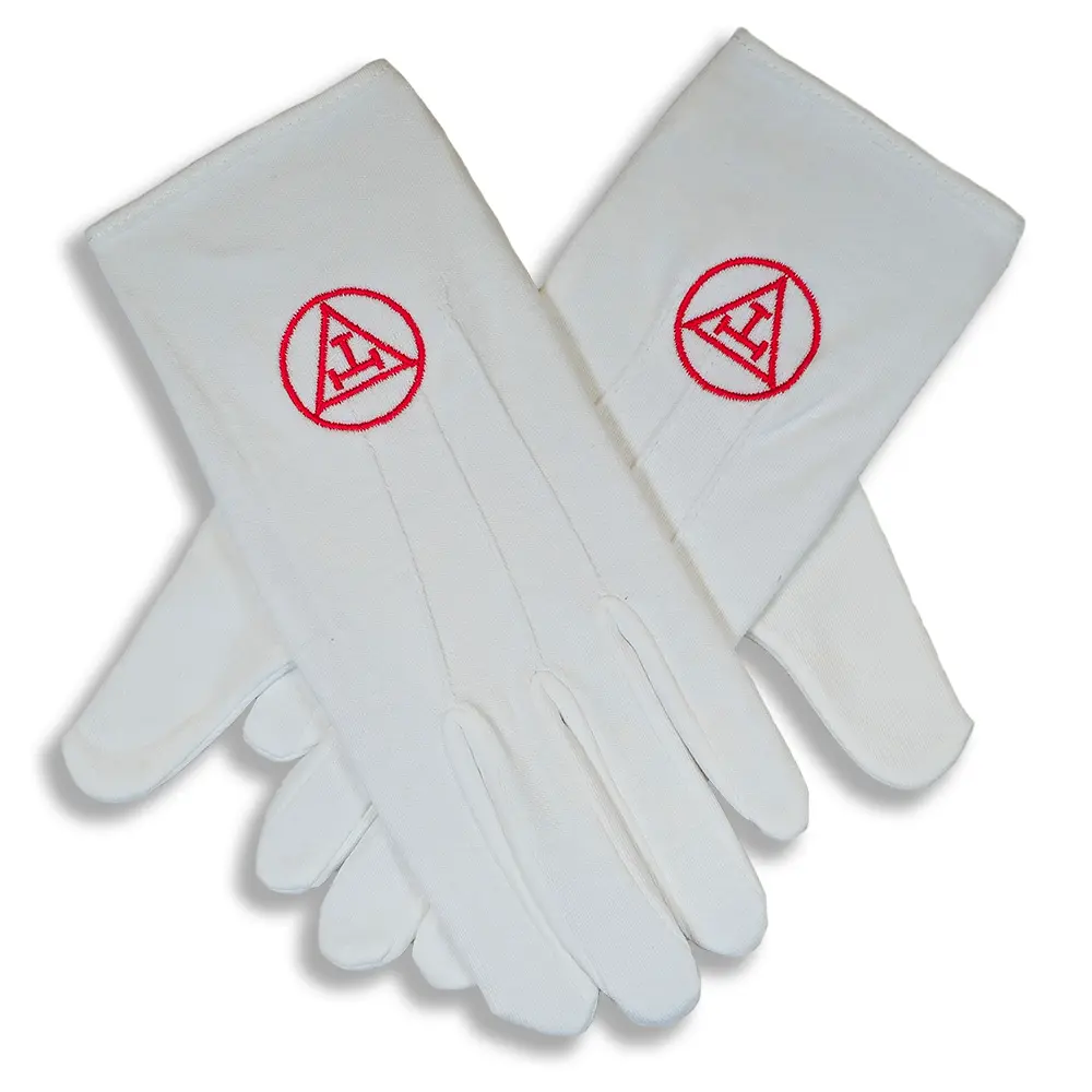 White Gloves with Triple Tau Motif