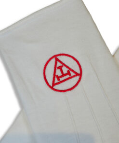 Alternative view of White Gloves with Triple Tau Motif