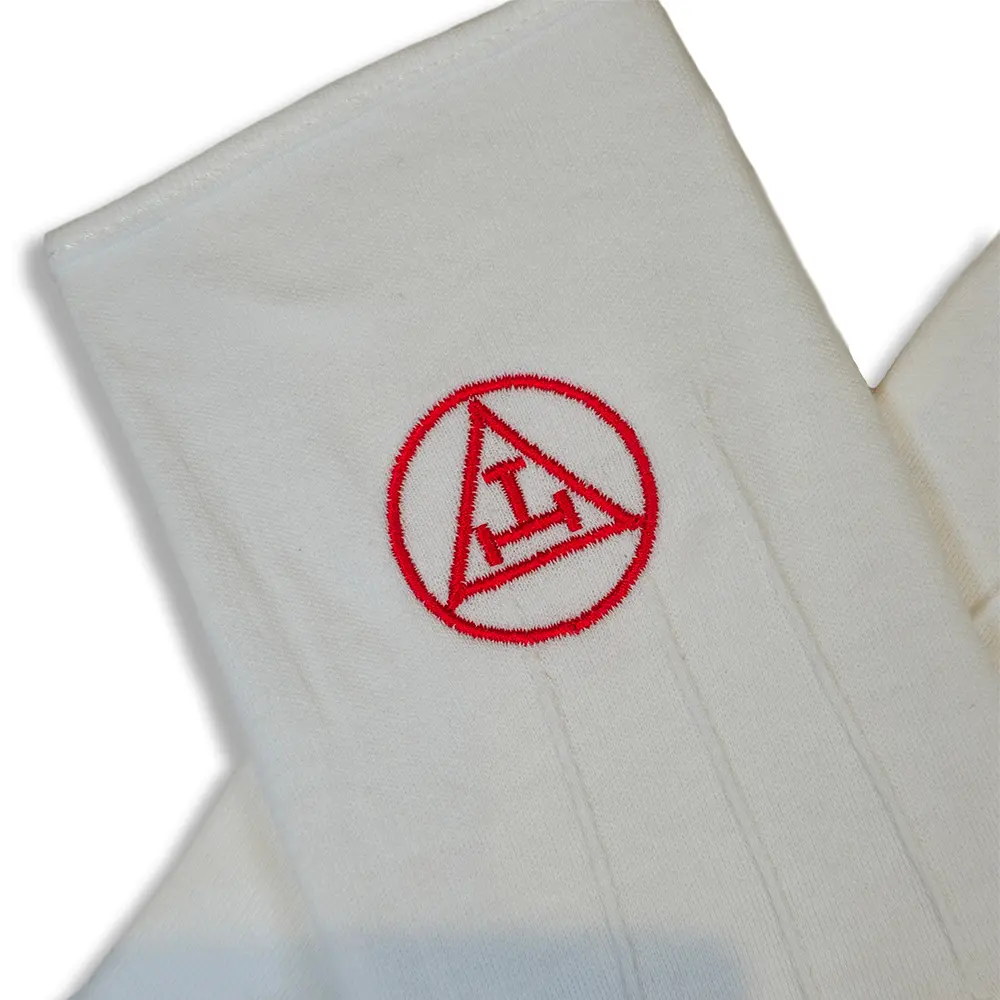 White Gloves with Triple Tau Motif - Image 2