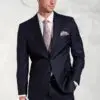 Tailored Fit Affleck Navy British Wool Suit Jacket