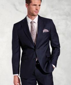 Tailored Fit Affleck Navy British Wool Suit Jacket