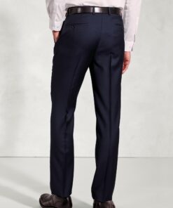 Alternative view of Tailored Fit Affleck Navy British Wool Suit Trousers