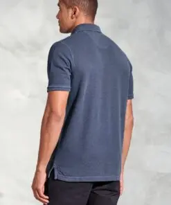 Alternative view of Agassi Navy Garment Washed Pure Cotton Pique Polo Shirt