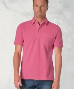 Agassi Pink Garment Washed Pure Cotton Pique Polo Shirt
