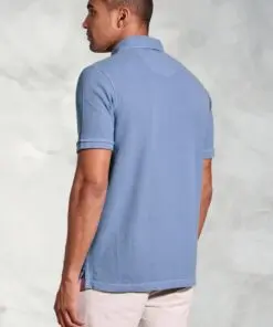 Alternative view of Agassi Blue Garment Washed Pure Cotton Pique Polo Shirt