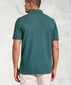 Alternative view of Agassi Teal Garment Washed Pure Cotton Pique Polo Shirt