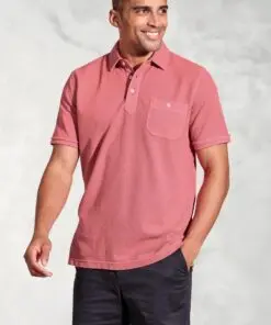 Agassi Rose Garment Washed Pure Cotton Pique Polo Shirt