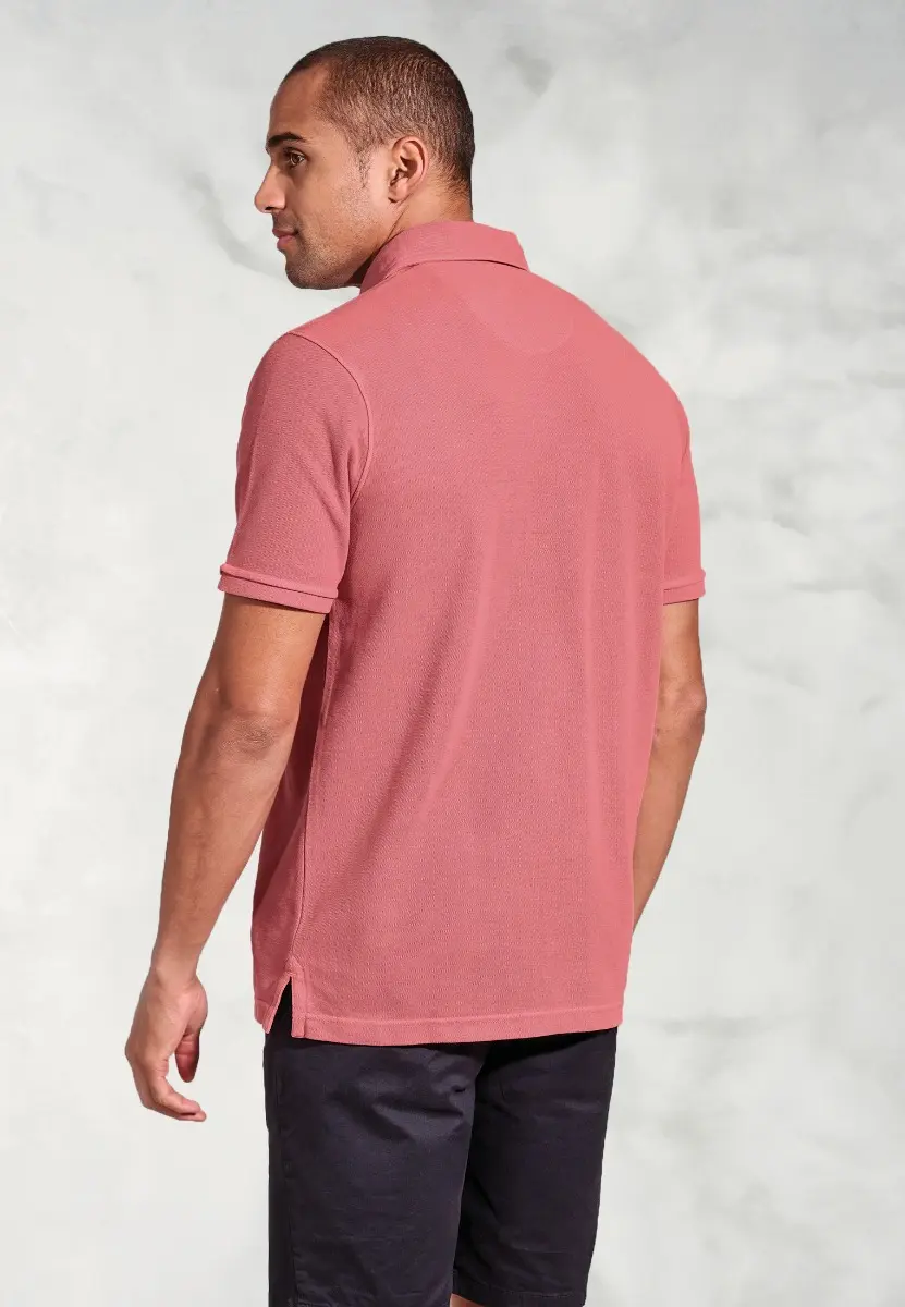 Agassi Rose Garment Washed Pure Cotton Pique Polo Shirt - Image 2