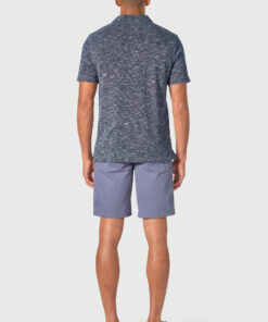 Alternative view of Alcaraz Cotton Rich Navy Knitted Melange Polo Shirt