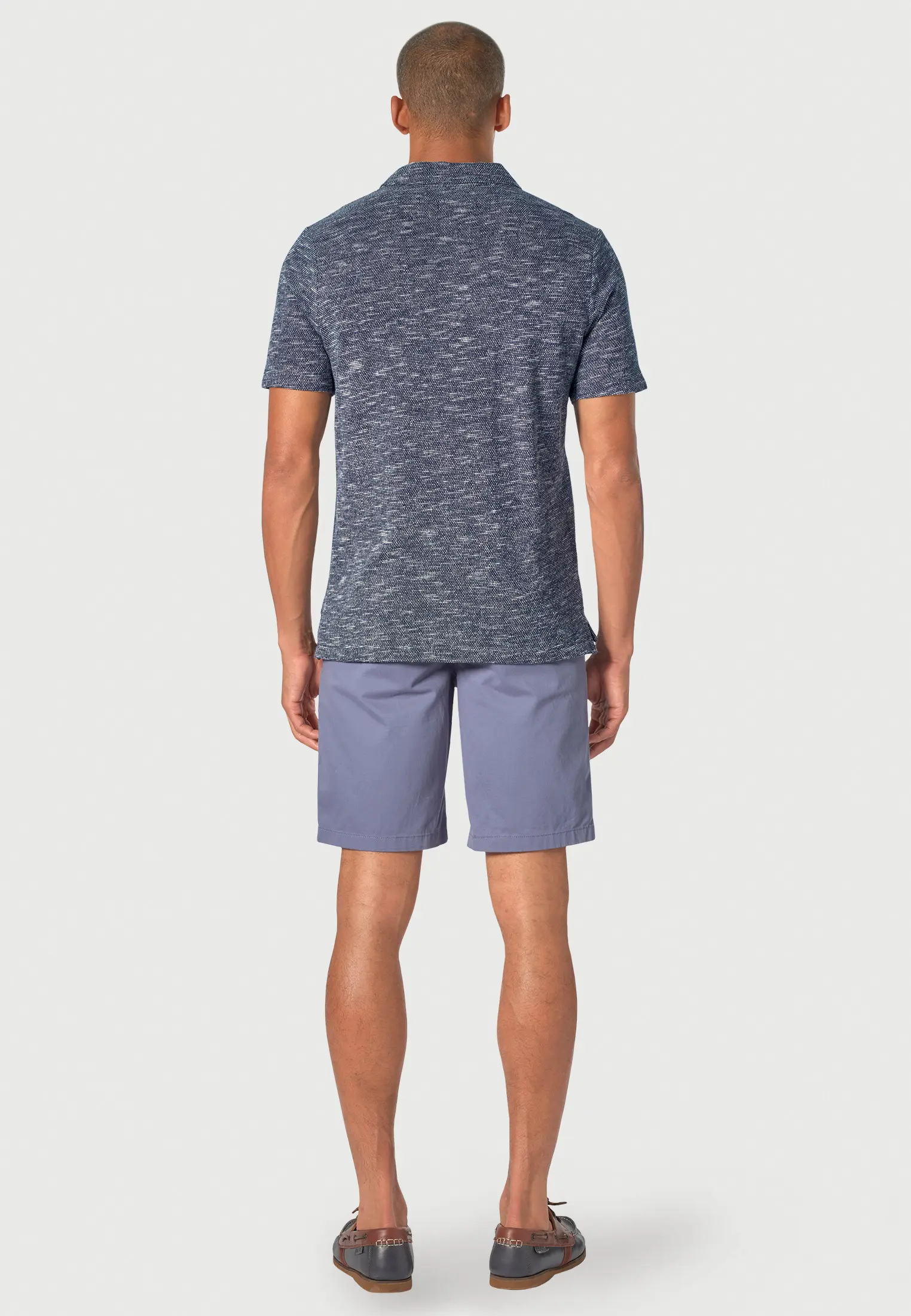 Alcaraz Cotton Rich Navy Knitted Melange Polo Shirt - Image 2