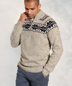 Aldred Oatmeal Fairisle Lambswool Jumper