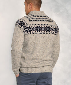 Alternative view of Aldred Oatmeal Fairisle Lambswool Jumper