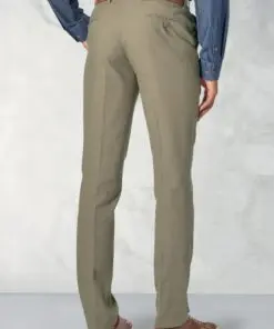 Alternative view of Tailored Fit Amiss Khaki Stretch Linen Cotton Trousers