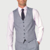 Tailored Fit Anderson Blue Puppytooth Cotton Linen Waistcoat