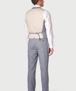 Alternative view of Tailored Fit Anderson Blue Puppytooth Cotton Linen Waistcoat