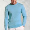 Arnold Aqua Merino Wool Crew Neck Jumper