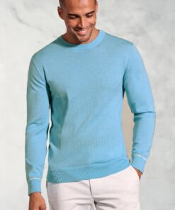 Arnold Aqua Merino Wool Crew Neck Jumper