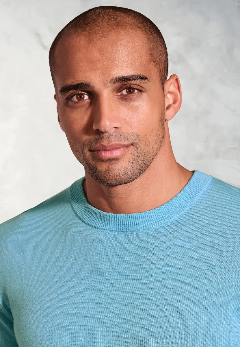 Arnold Aqua Merino Wool Crew Neck Jumper - Image 2