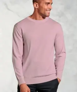 Arnold Dusky Pink Merino Wool Crew Neck Jumper