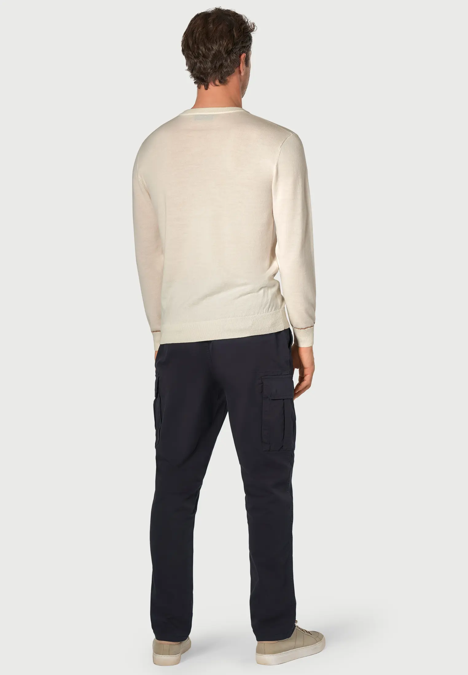 Arnold Ecru Merino Wool Crew Neck Jumper - Image 2