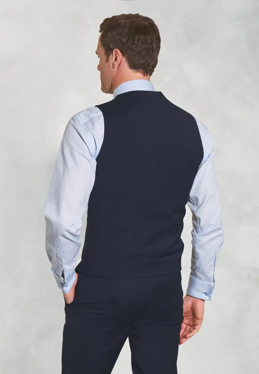 Tailored Fit Avalino Navy Waistcoat - Image 2