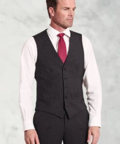 Tailored Fit Avalino Charcoal Stripe Waistcoat
