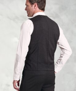 Alternative view of Tailored Fit Avalino Charcoal Stripe Waistcoat