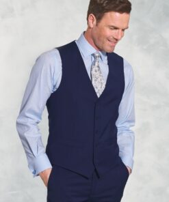 Tailored Fit Avalino Mid Blue Waistcoat