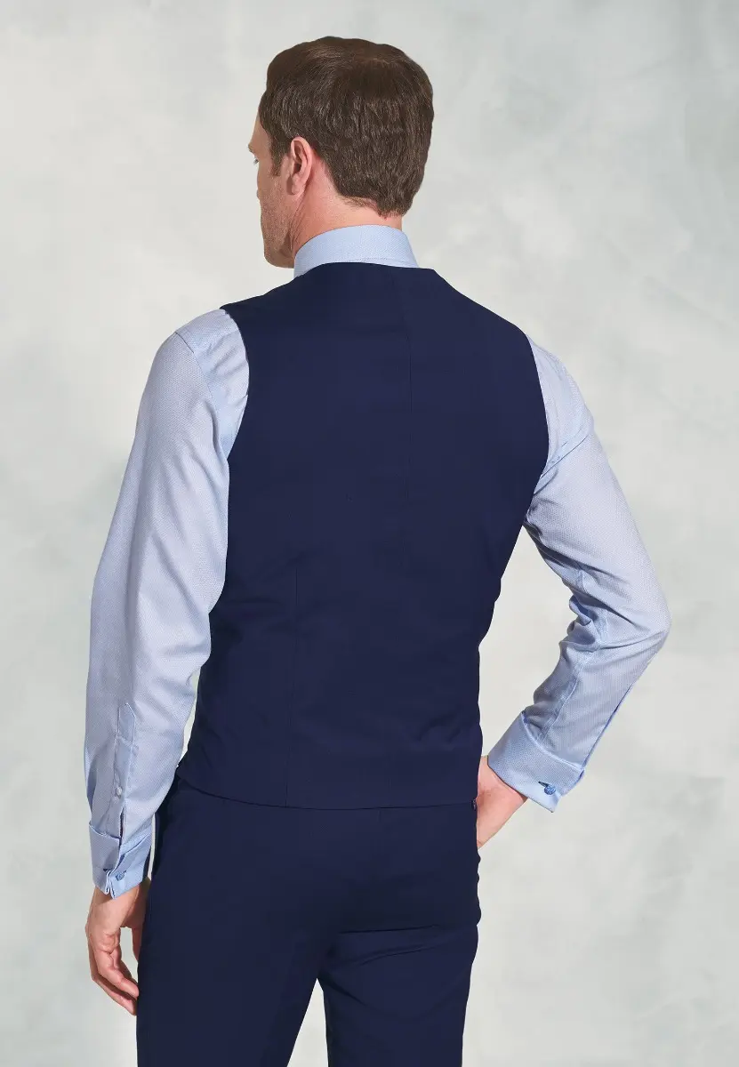 Tailored Fit Avalino Mid Blue Waistcoat - Image 2