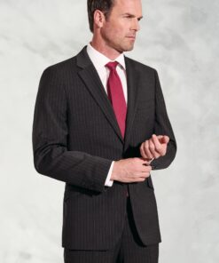 Tailored Fit Avalino Charcoal Pinstripe Suit Jacket