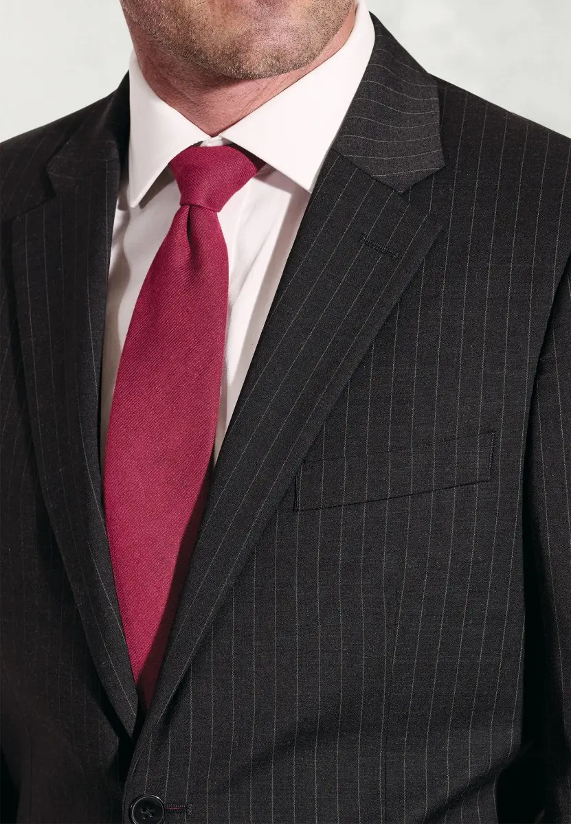 Tailored Fit Avalino Charcoal Pinstripe Suit Jacket - Image 2