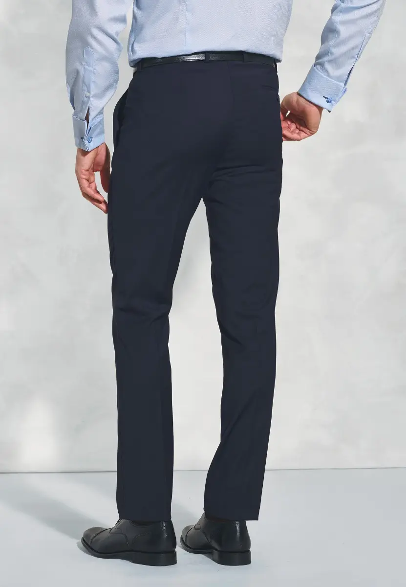 Tailored Fit Avalino Navy Suit Trousers - Image 2