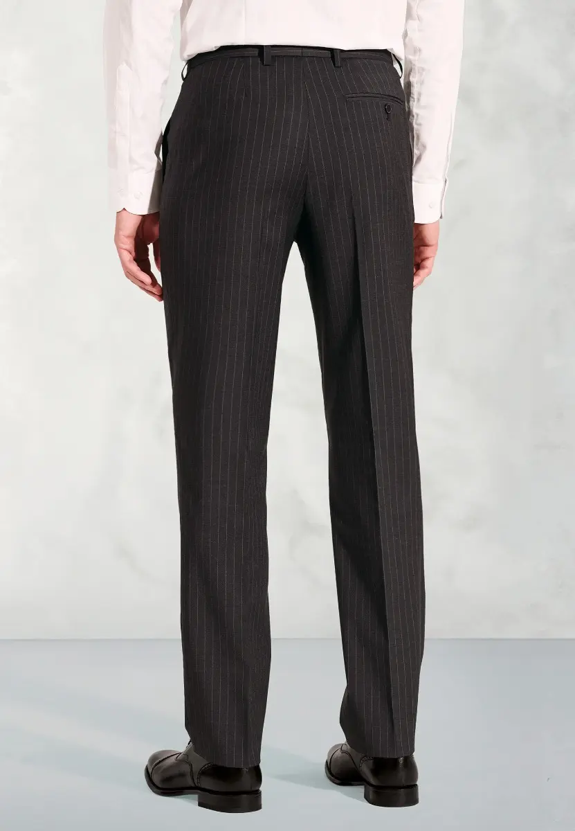 Tailored Fit Avalino Charcoal Pinstripe Suit Trousers - Image 2