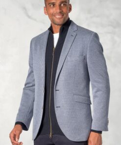 Tailored Fit Becker Blue Knitted Puppytooth Jacket