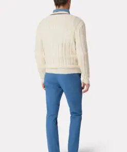 Alternative view of Benjamin Ecru Cotton V-Neck Cricket Style Jumper