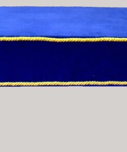 Craft Bible Cushion Blue Velvet Yellow Trimmed